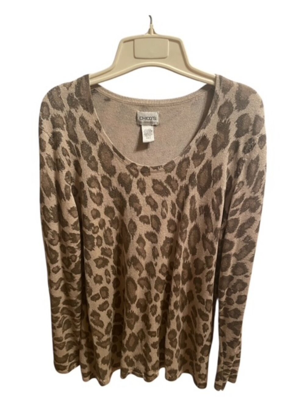 Chico's Women's Tunic  Animal Print Beige/Brown Size 3 (XL -16)